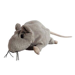 Ikea Gosig Ratta Rat Mouse Plush Gray 8" Embroidered Sewn Eyes Long Tail No Tag